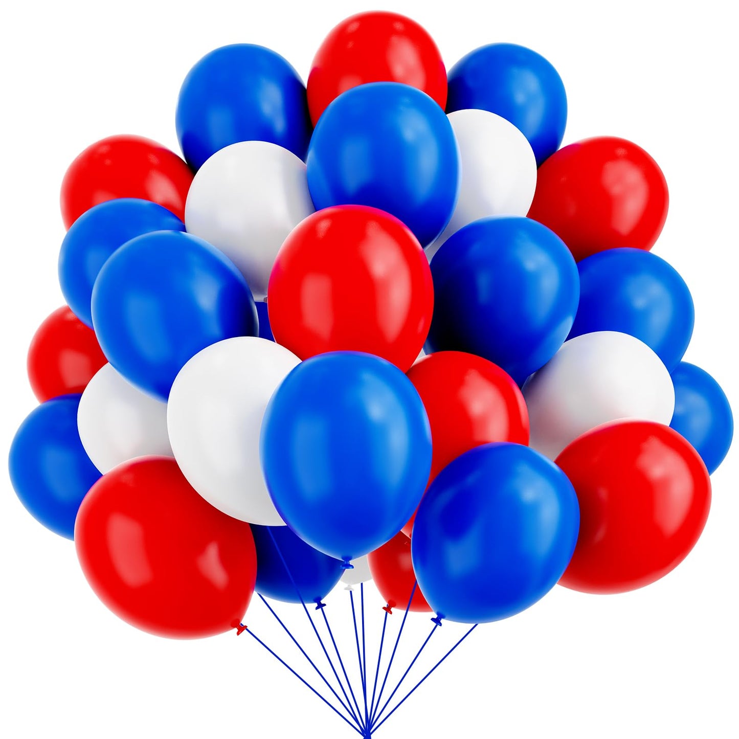 Red White And Blue Balloons, 67Pcs 12 Inch Red White And Royal Blue Balloons 4Th Of July Patriotic Balloons For Independence Day