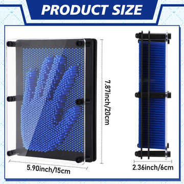 Jenaai 2 Pack Large 3D Pin Art Toy 8 x 6 Inch Plastic Pin Art Board Sensory Toy Intellectual Fun Impression Toy for Boys Girls mature-themed Creative Fidgets Christmas Birthday Gifts (Classic Red and Blue)