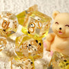Honey Bear Dice Set D&D, DNDND 7PCSSweet Dice Set with Velvet Pouch for DND Dungeons and Dragons Role Playing Games and Tabletop
