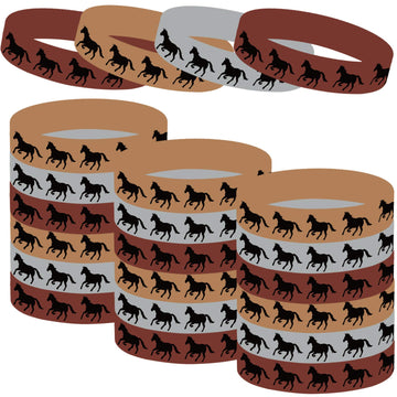 BignzwUra 30PCS Horse Themed Party Rubber Bracelets - Kentucky Day Horse Animal Baby Shower Birthday Party Favors Supplies Decor