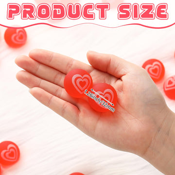Leitee 12 Pcs Valentines Bouncy Balls 32 Mm Valentines Day Party Favors Glow In The Dark Heart Shaped Stress Relief Fidget Toys