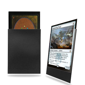 Black Mtg Card Sleeves 200 Pack, Standard Card Sleeves Sturdy Mtg Sleeves Matte Back Finish, Perfect Shuffling - Protect All Your Trading Cards Collectible Cards By Fabmaker, Never Tear