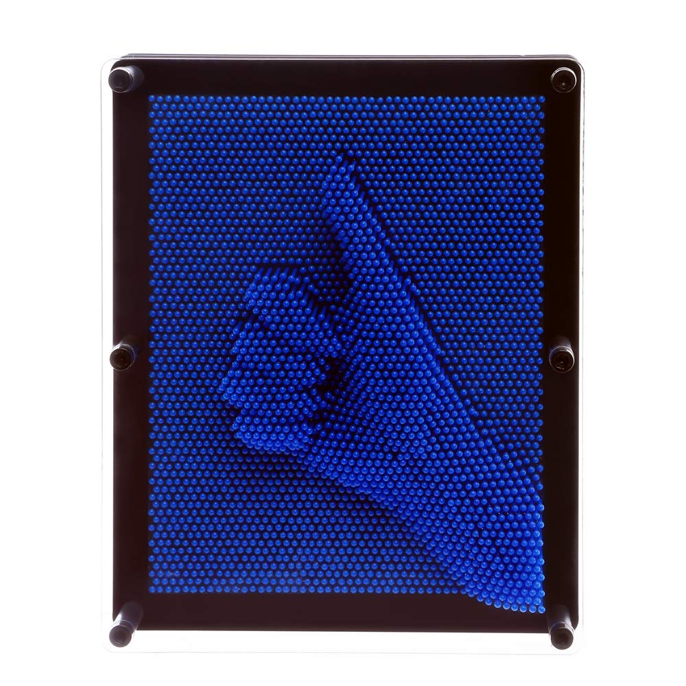 E-FirstFeeling 3D Pin Art Toy - Extra Large 10"x8" Blue Plastic Hand Mold Board for Kids & Adults