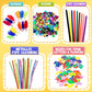 FUNZBO Arts and Crafts School Supplies for Kids -Kindergarten School Supplies Set with Glitter Glue Stick,Glue, Pipe Cleaners Cr