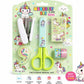 Sge 89 Unicorn Stationery Set For Kids 5 In 1 Mini Study Kit With Scissors Stapler Tape Eraser Washi Tape Cute School Supplies R