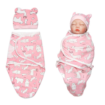 2 Pcs Reborn Baby Doll Swaddle Blanket Set Newborn Dolls Bath Blanket Fit 17-22'' Reborn Dolls Girl Clothes Accessories Blanket