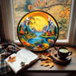 Bgraamiens 1000 Piece Jigsaw Puzzle - Sunset Abstract Paper Art Landscape For Adults - Vibrant Nature Puzzle With Mountains, Riv