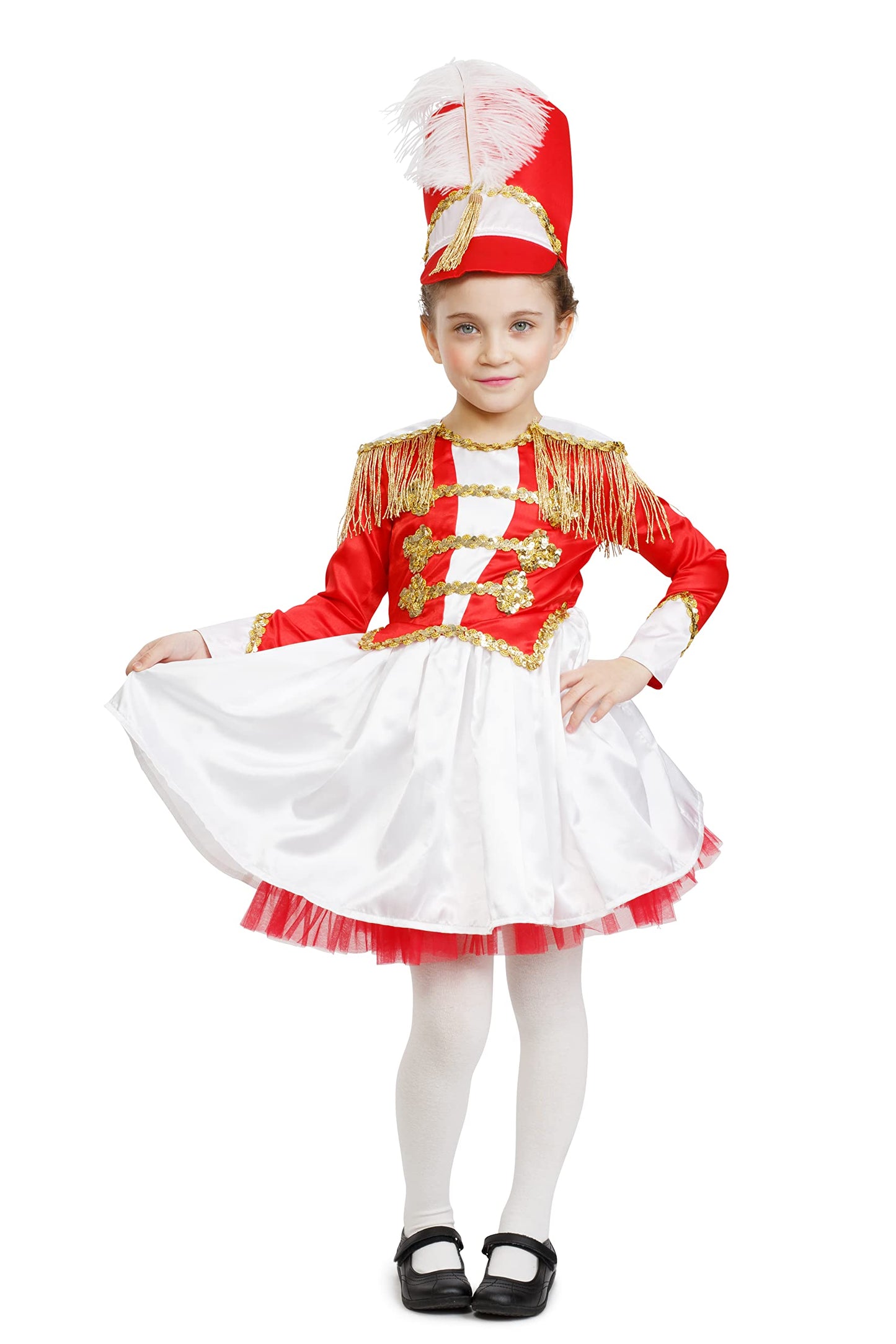 Dress Up America Drum Majorette Costume For Girls - Marching Band Uniform For Kids Red