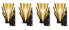 Beistle 20s Wall Scones 4 Piece Awards Night Decorations, 15, Black/Gold