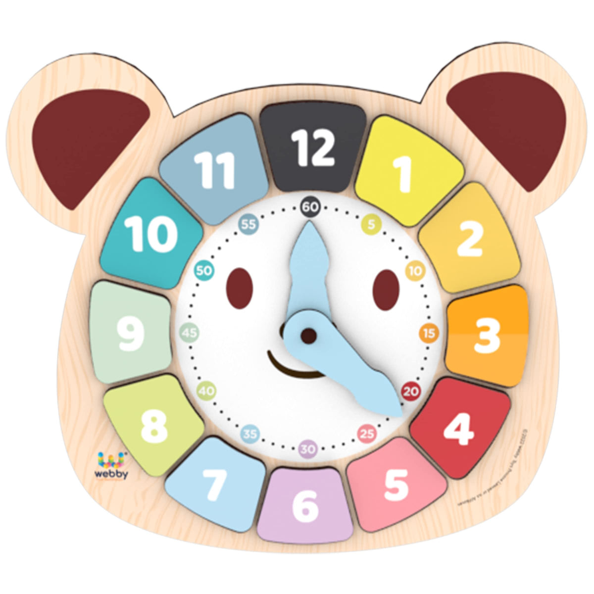 Webby Bear Colors Clock | Early Learning Toy | Time Learning | Educational Learning Clock Toy  Wooden Clock | Lovely Shapes  C