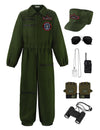 Reliparty Fighter Pilot Costume For Kids Air Force Flight Suit Dress Up Halloween Career Day,130