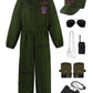 Reliparty Fighter Pilot Costume For Kids Air Force Flight Suit Dress Up Halloween Career Day,130
