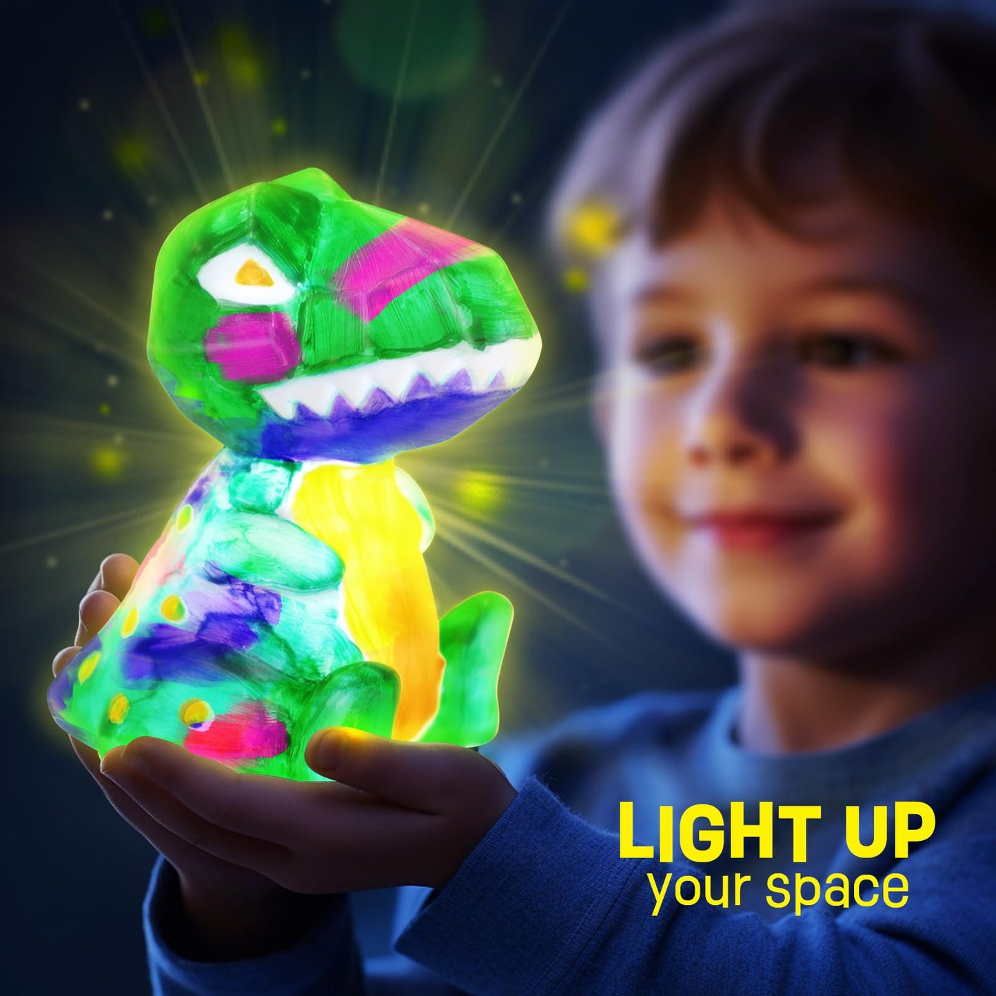 Laoese Paint Your Own Dinosaur Lamp Kit, Art Supplies Arts & Crafts Kit, Painting Kit For Kids 6-12, Dinosaur Toys For Boys Girl