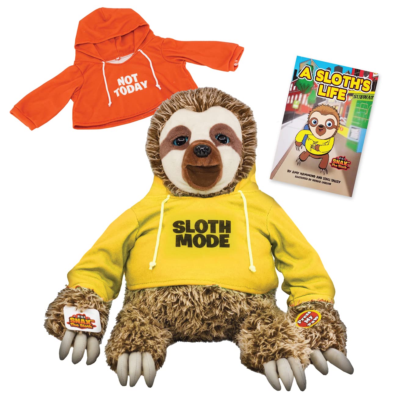 Snax The Sloth Official 2023 Version, Talking Plush Sloth Toy For Kids, Cuddly Sloth Stuffed Animal That Talks Back Slowly For B