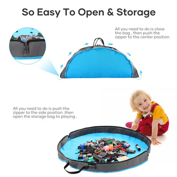 Bbpara - Toy Storage Bag And Play Mat For Building Bricks & Blocks - Portable Zipper Toy Storage Bag - Designed For Kids Enterta