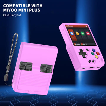 Miyoo Mini Plus Accessories, Soft [Anti-Slip] [Shock Proof] Customized Protective Case For Miyoo Mini Plus With Lanyard-Purple
