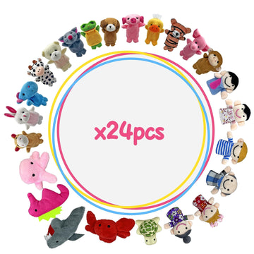 24 Pcs Finger Puppets Set Mini Stuffed Animals Finger Puppet