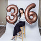 Dark Brown 6 Balloon, Coffee Brown Number Balloons 40 Inch, 6Th Balloons For Chocolate Brown Birthday Decorations, Brown And Bla