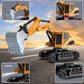 Leopmase Remote Control Excavator and Dump Truck Toy Set - RC Excavator and Dump Truck with Lights and Sounds - Rechargable Digg