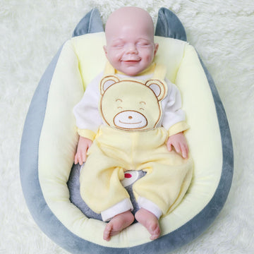 Aisite 18 Inch Full Silicone Baby Boy - Realistic Platinum Silicone Reborn Baby Dolls Eyes Closed, Christmas And Birthday Gifts For 3+