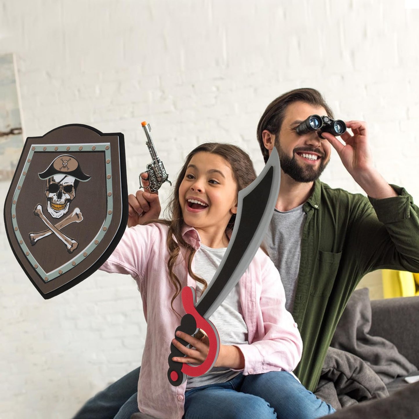 RICHNESS Kids Toy decorative replica blades and Shields Foam Play decorative replica blade and Shield Toy  for Kids Dress Up and Costumes Pack of 2