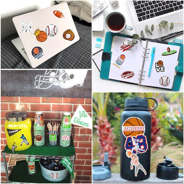 Basketball And Football Stickers For Laptop Sports Stickers For Water Bottles Waterproof Sports Stickers Pack (155 Pcs)