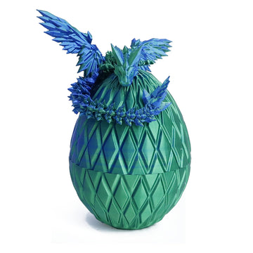 Flavery 3D Printed Dragon Egg With Dragon Inside- Easter Egg, Flying Dragon In Diamond Egg, Mystery Winged Dragon Gift, Desk Dec