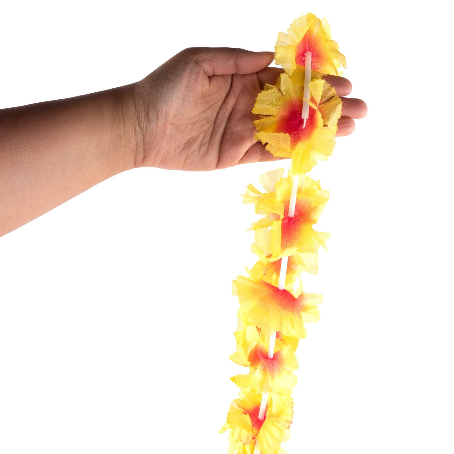 Super Z Outlet Giant Hawaiian Ruffled Simulated Colorful Luau Silk Flower Leis Jumbo Necklaces for Tropical Island Beach Theme P