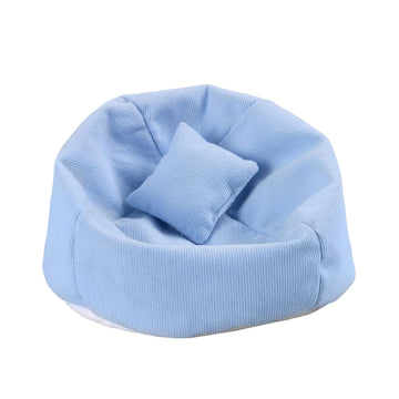 Doll Car Seat Compatible with Labubu  Handmade Bean Bag Chair for 15-17cm Doll  Anti-Slip Bottom  Cute Doll Accessories for Display  Fans&Collectors Gifts  Durable Corduroy Fabric (Sky Blue)