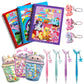 TERA 13 Magic Water Coloring Book Set for Kids  Pack of 24 (6 Magic Water Books, 6 Pens, 6 Keychains, 6 Cute Pouches) Reusable 