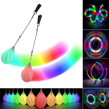 Papi Dada LED Poi Balls Set - Multicoloured Light-Up Juggling Balls for Kids & Adults, Ideal for Beginners & Professionals, Medium Size