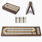 JstFrU Wooden Cribbage Board Game Set - 3 Track, Magnetic Storage, Small, Model RX-3021, Includes 9 Metal Pegs & Playing Cards