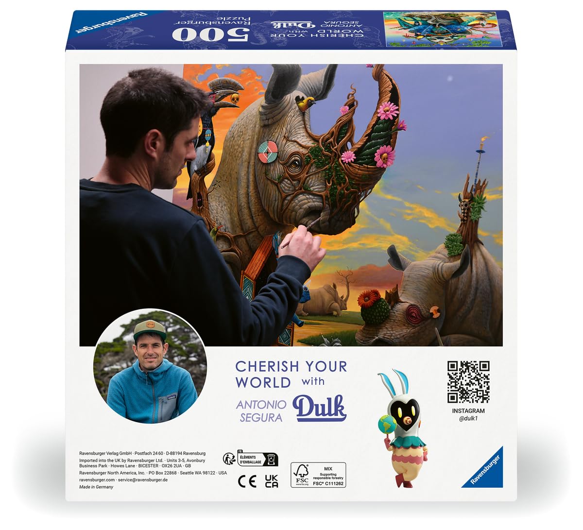 Ravensburger Afterglow 500 Piece Jigsaw Puzzle | Magical Endangered World by Dulk | Environmentally Inspired Art | enhanced Quality | Eco-Friendly Materials