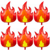 6 Pcs Fire Truck Birthday Party Supplies 32 Inch Fire Flame Balloons Large Firefighter Aluminum Foil Decorations Curve Foil Part