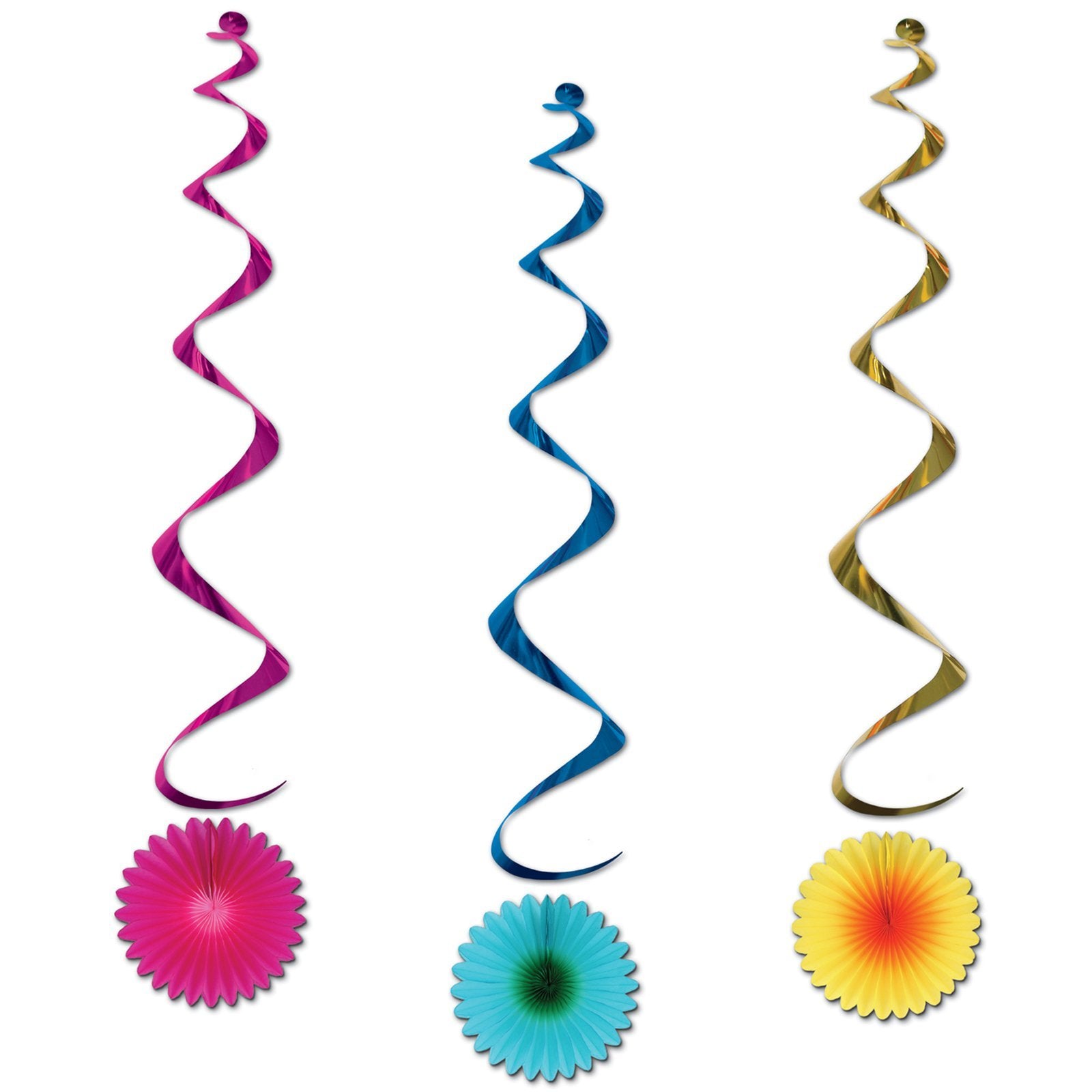 Tissue Flower Whirls Party Accessory (1 count) (3/Pkg)