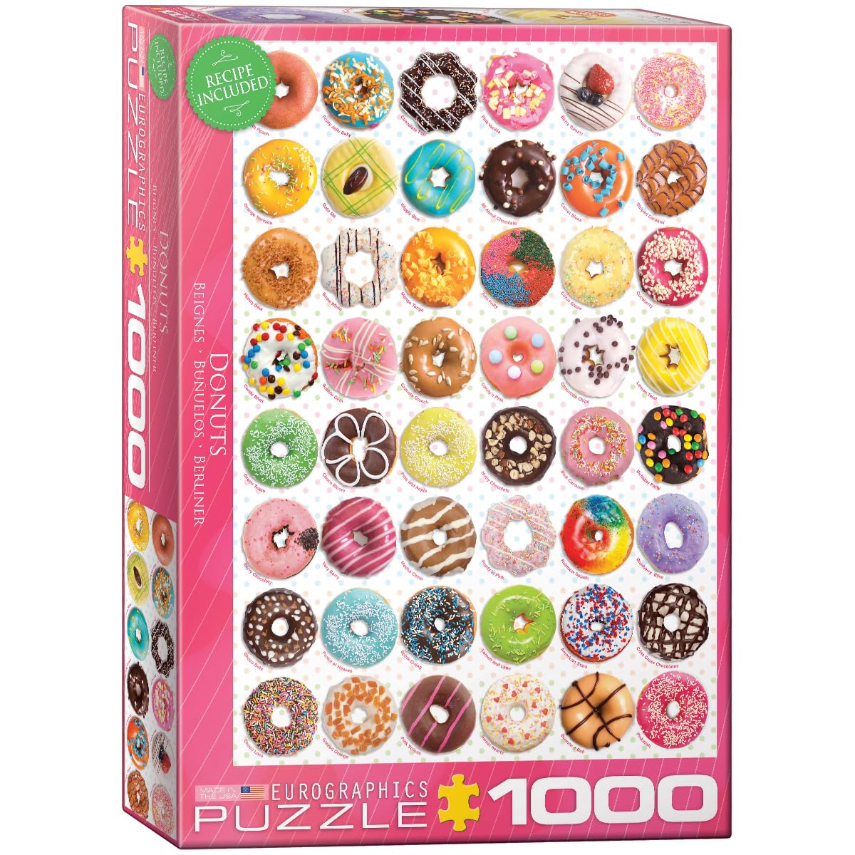 Eurographics Donuts Jigsaw Puzzle (1000-Piece) (6000-0585) , Pink