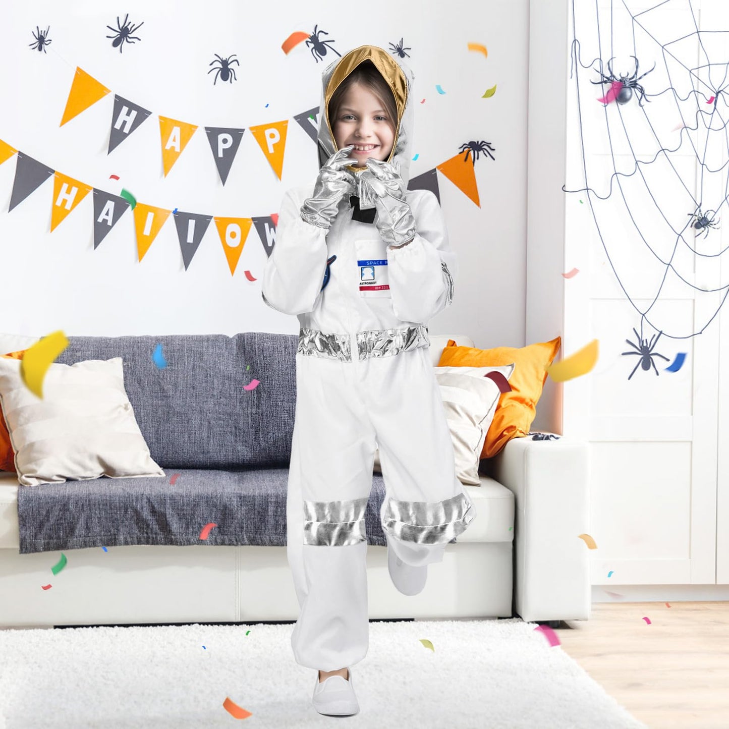 Yqbfb Nasa Astronaut Costumes For Kids: America Spacesuit For Boys Girls Space Jumpsuit Set Halloween Dress Up Cosply (Astronaut