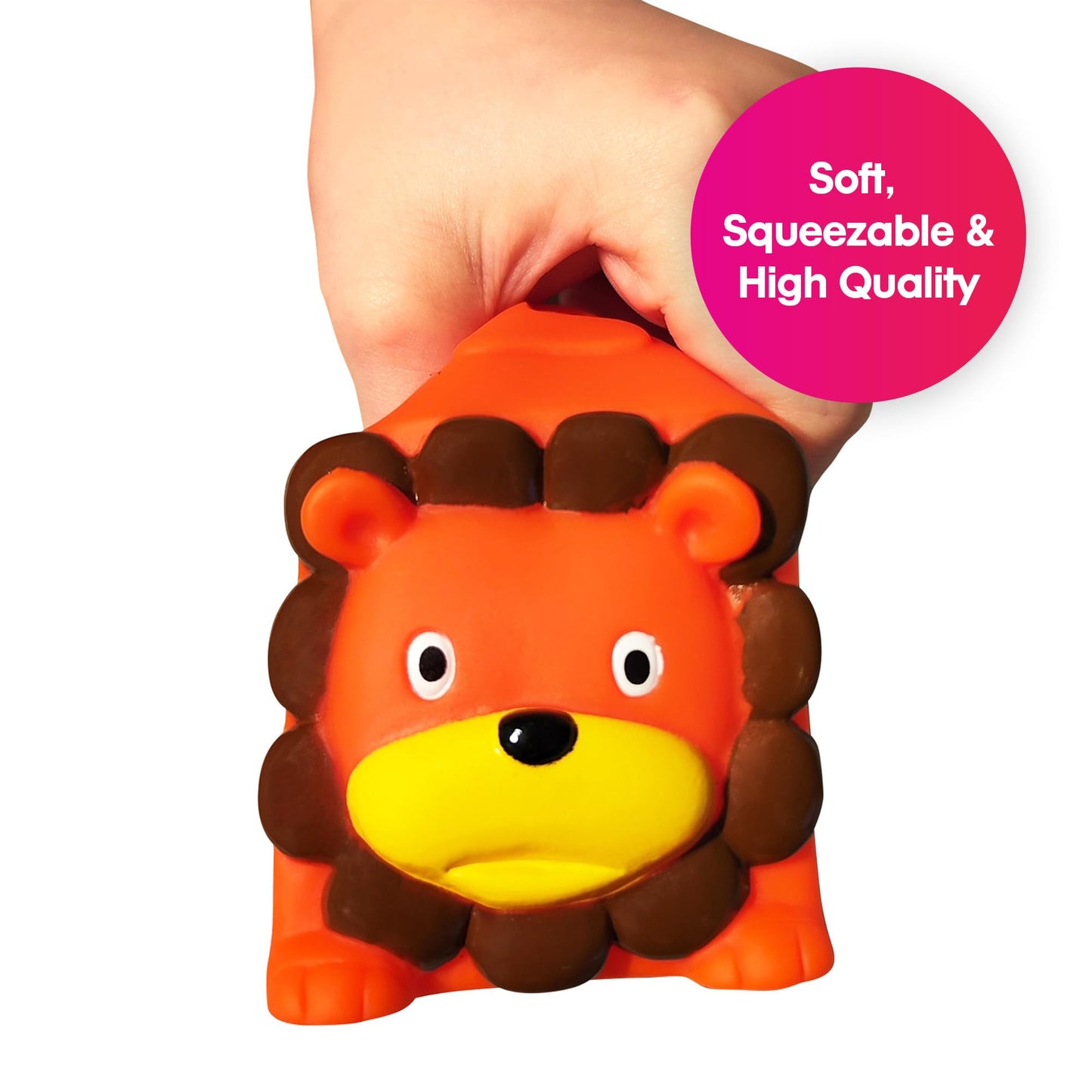 Edushape Soft & Squishy Animal Blocks - Stack, Chew, Bounce, Toss, Fidget Stress Relief Toy