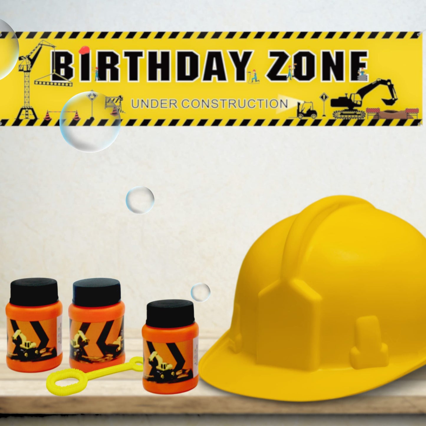 4E's Novelty Construction Themed Mini Bubbles Party Favors for Kids 1 FL oz. Construction Birthday Party Supplies, Dump Truck De