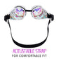 Kaleidoscope Goggles For Raves Trippy Psychedelic Steampunk Glasses With Rainbow Prism Diffraction Crystal Lenses