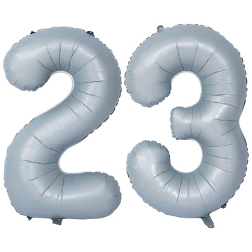 40 In Matte Gray Number Balloons Helium Foil Mylar Balloon Birthday Party Banquet Decoration 23
