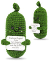 Jelutar Mini Funny Positive Potato, 3 Inch Knitted Doll With Positive Card For Cheer Up Gifts And Party Decorations, Cute Positive Potato Crochet Doll For Birthday Gifts (Funny Pickle)