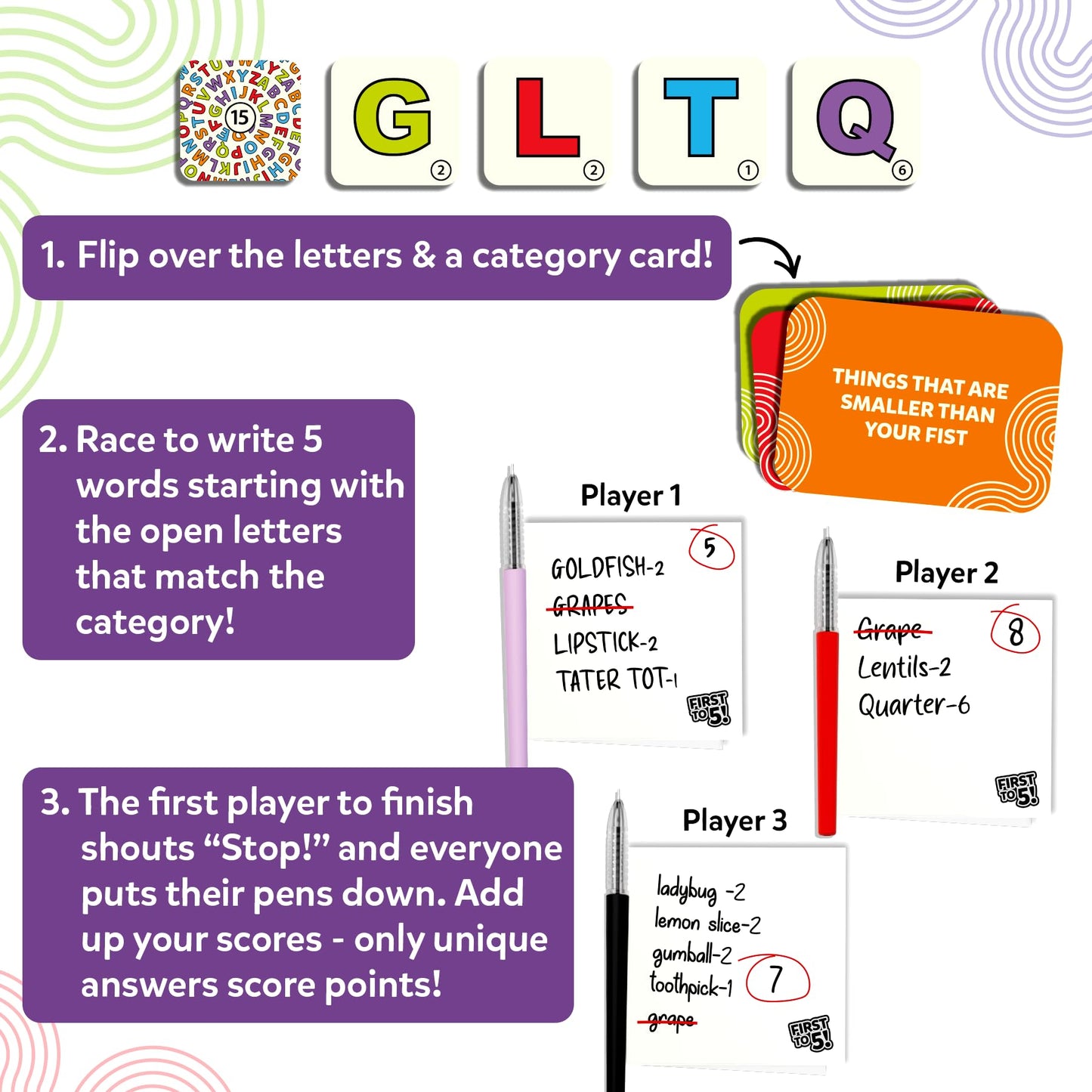 Skillmatics Board & Card Game - First To 5, Easter Basket Stuffers, Category Game With A Twist, Perfect For Parties, Family, Game Night, Gifts For Kids, Teens, Adults, Ages 8, 9, 10 & Up