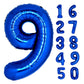 40 Inch Giant Navy Blue Number 9 Balloon, Helium Mylar Foil Number Balloons For Birthday Party, 9Th Birthday Decorations For Kid