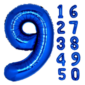 40 Inch Giant Navy Blue Number 9 Balloon, Helium Mylar Foil Number Balloons For Birthday Party, 9Th Birthday Decorations For Kid