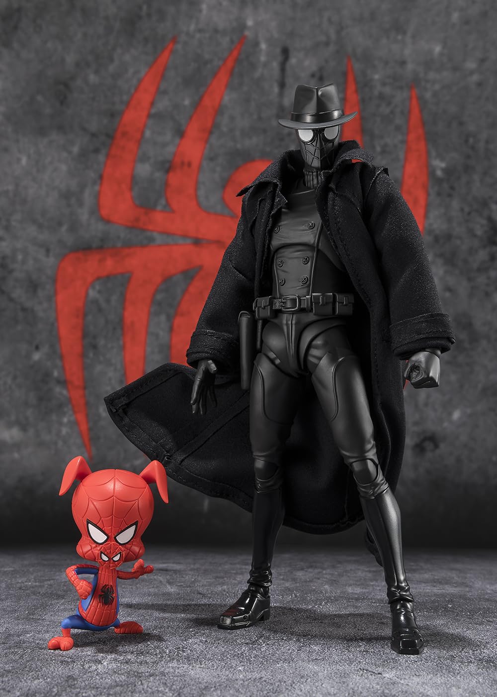 TAMASHII NATIONS S.H.Figuarts Spider-Man Noir & Spider-Ham Action Figure, Small, Polyvinyl Chloride, Model BAS67536