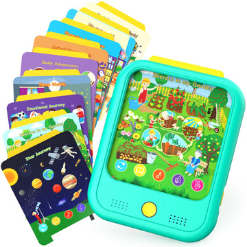 Kids Learning Tablet Educational Learning Pad for Toddlers 2-5 to Learn Alphabets, Numbers, Foods, Time, Music, Talking Cards fo