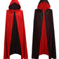 Makroyl Black Red Reversible Goth Pirate Vampire Witch Cloak Unisex Christmas Halloween Cosplay Capes (Large, Red/Black)