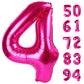 Hot Pink 4 Balloon, Number Balloons 40 Inch, 4Th Birthday Decorations For Girls Four Large Numbers For Party Decor, Number 4 Bal