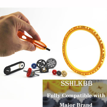 496 Pcs Technical Parts Building Blocks Gears Axle Pin Connector Compatible With Major Brand Toy Technical Cam Worm Cogs Gears S
